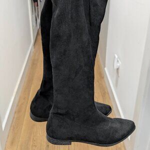 Custom-Made Girotti Suede Stretch Over The Knee Boots, Size 10